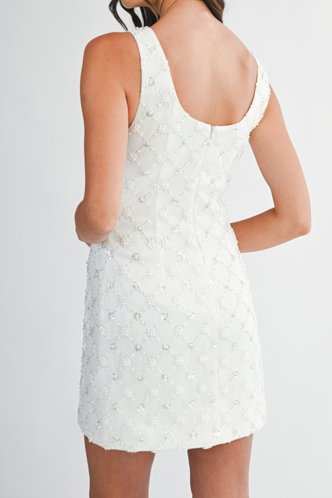 Carter Beaded Dress - Off White