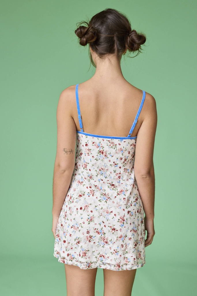 All At Once Floral Dress - White/Blue