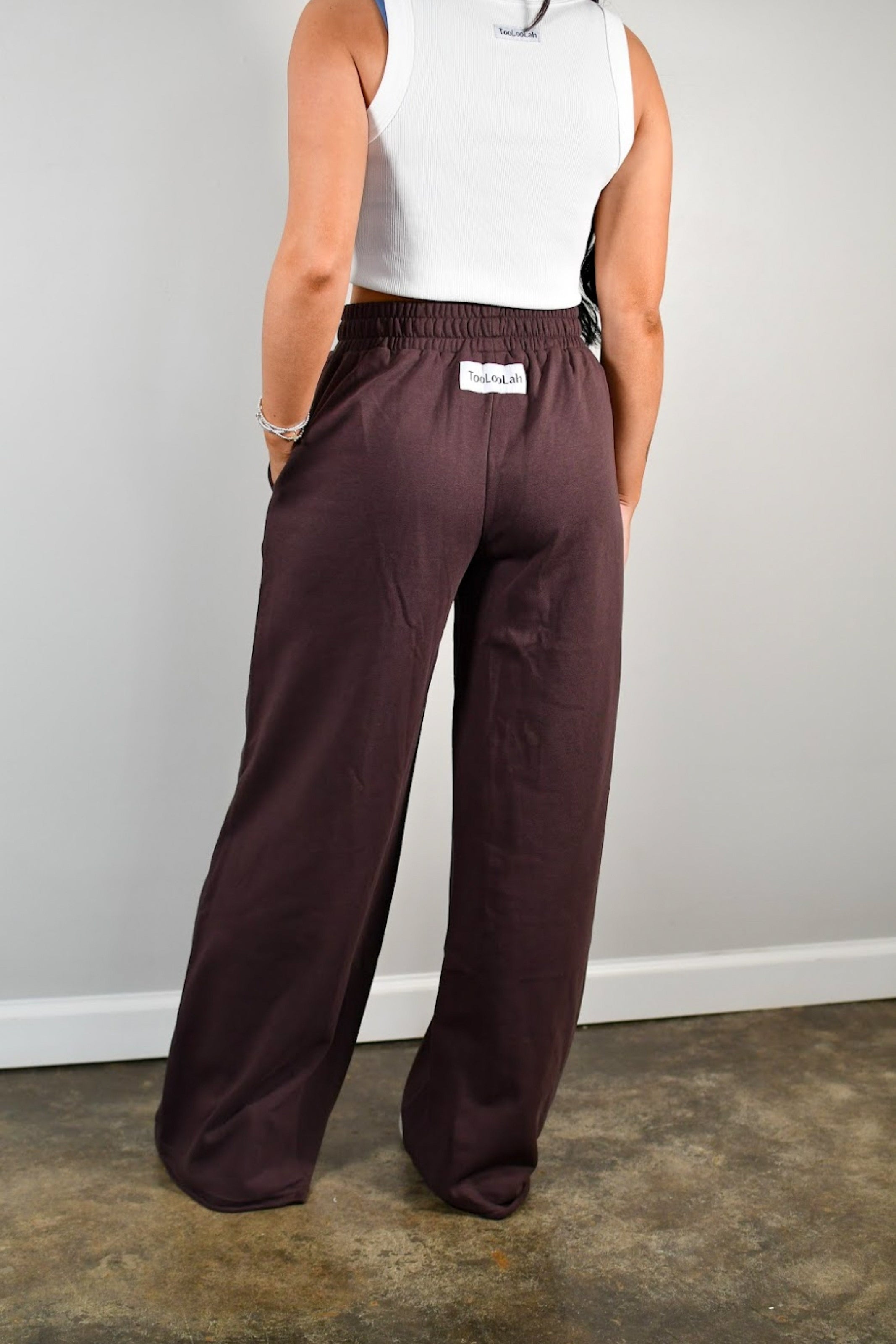 TooLooLah Baseline Straight Leg Joggers - Chocolate