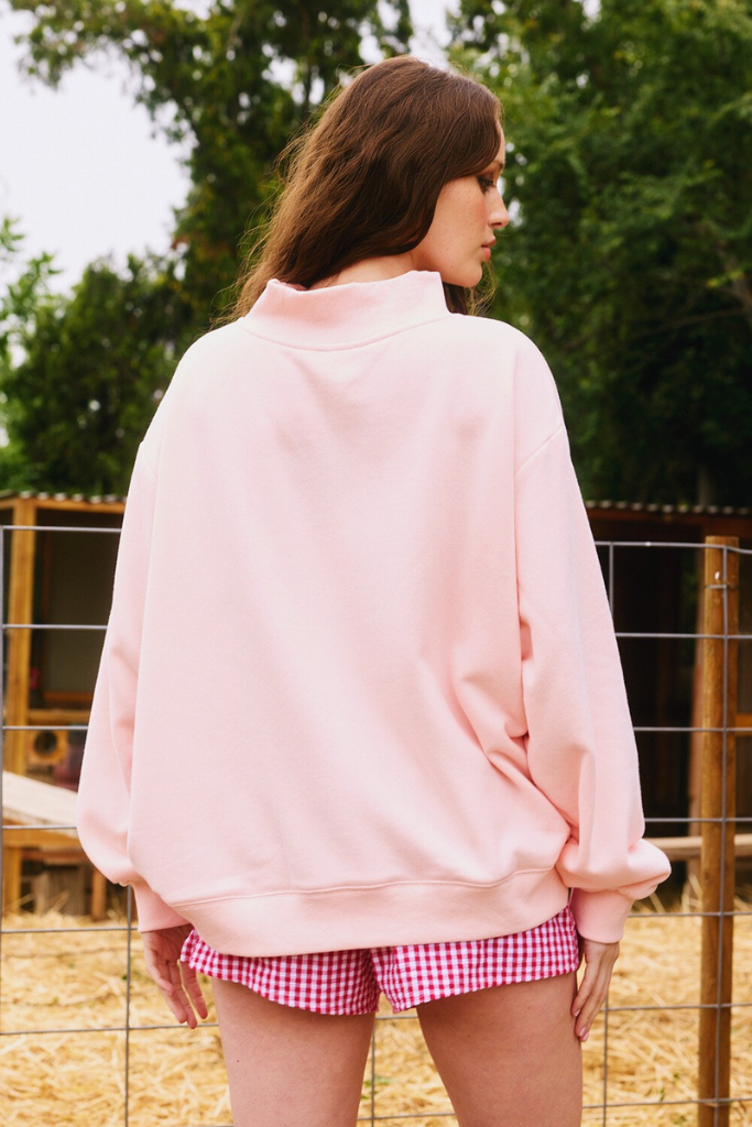 Blessed Emb. Sweatshirt - Baby Pink