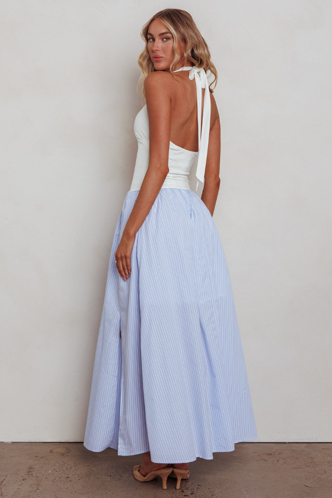 Soft Touch Maxi Dress - Blue/White