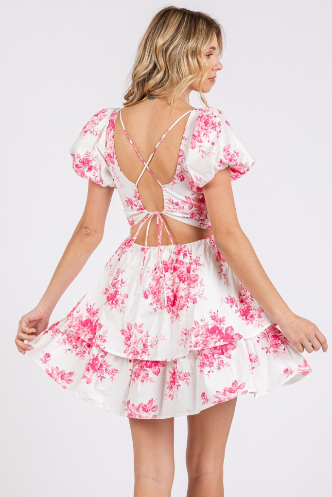 Ella Rose Floral Dress - Pink