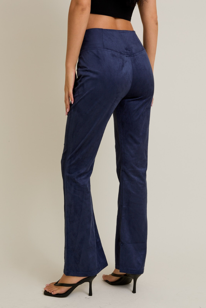 Perfect Suede Flare Leggings - Navy