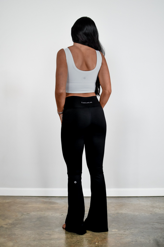 TooLooLah Cross Form Flare Leggings - Black
