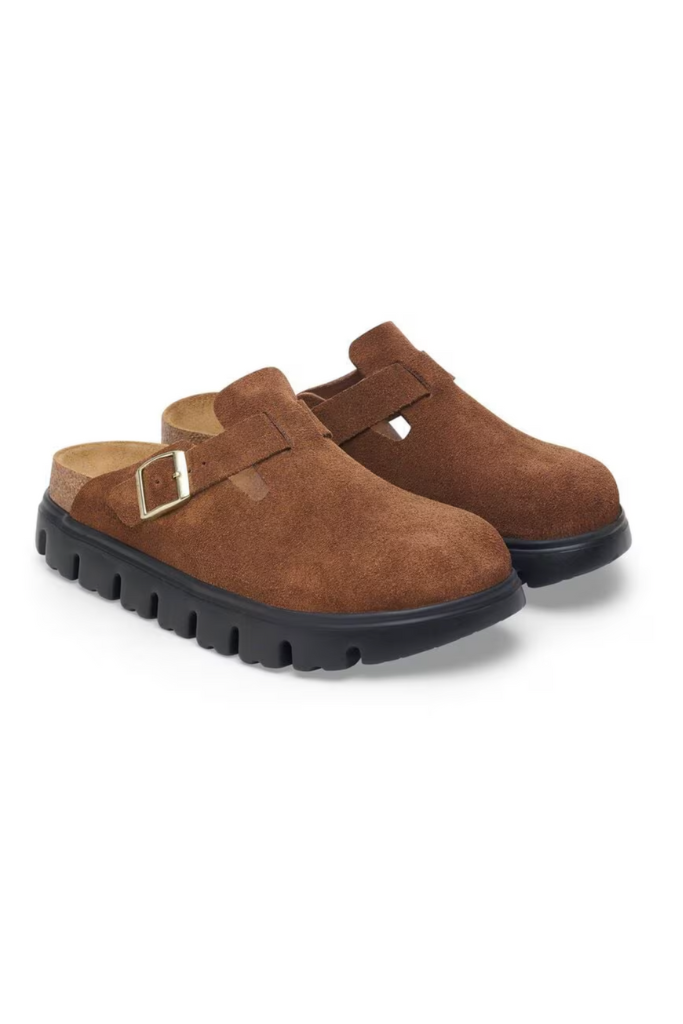 Birkenstock Boston Chunky Suede - Dark Tea