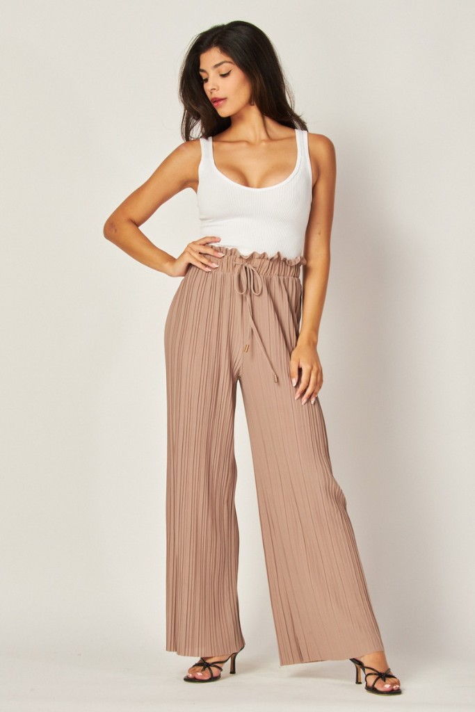 Love Ache Wide Leg Pants - Taupe