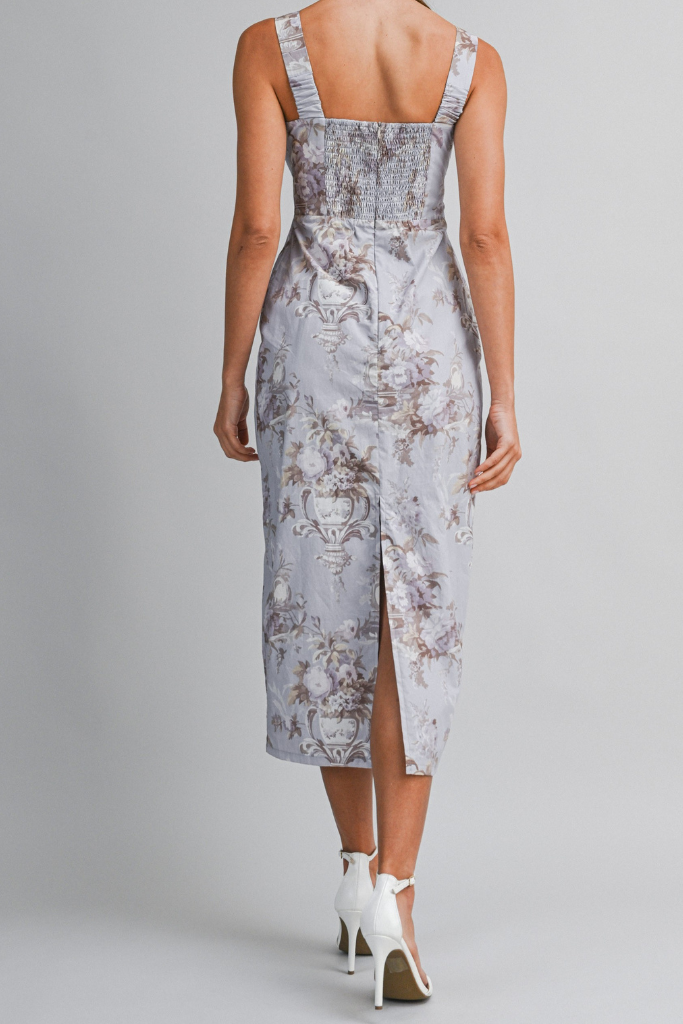 Soft Bloom Floral Midi Dress - Lavender
