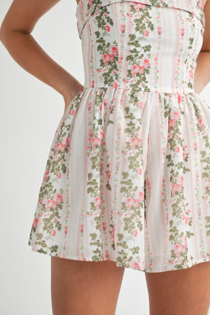 Ramona Floral Romper - Pink