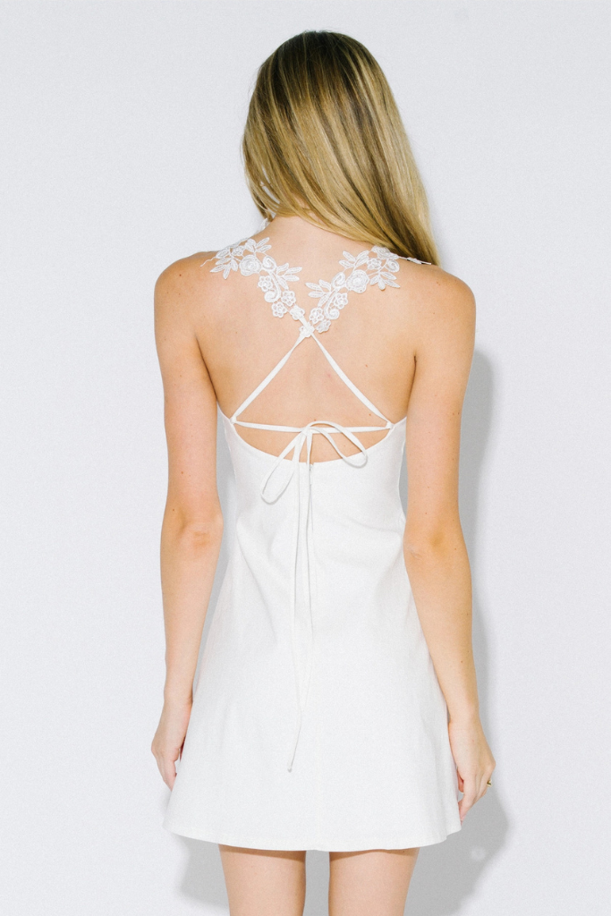 Tenley Lace Strap Dress - Off White