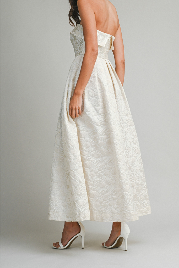 Killian Jacquard Midi Dress - Cream