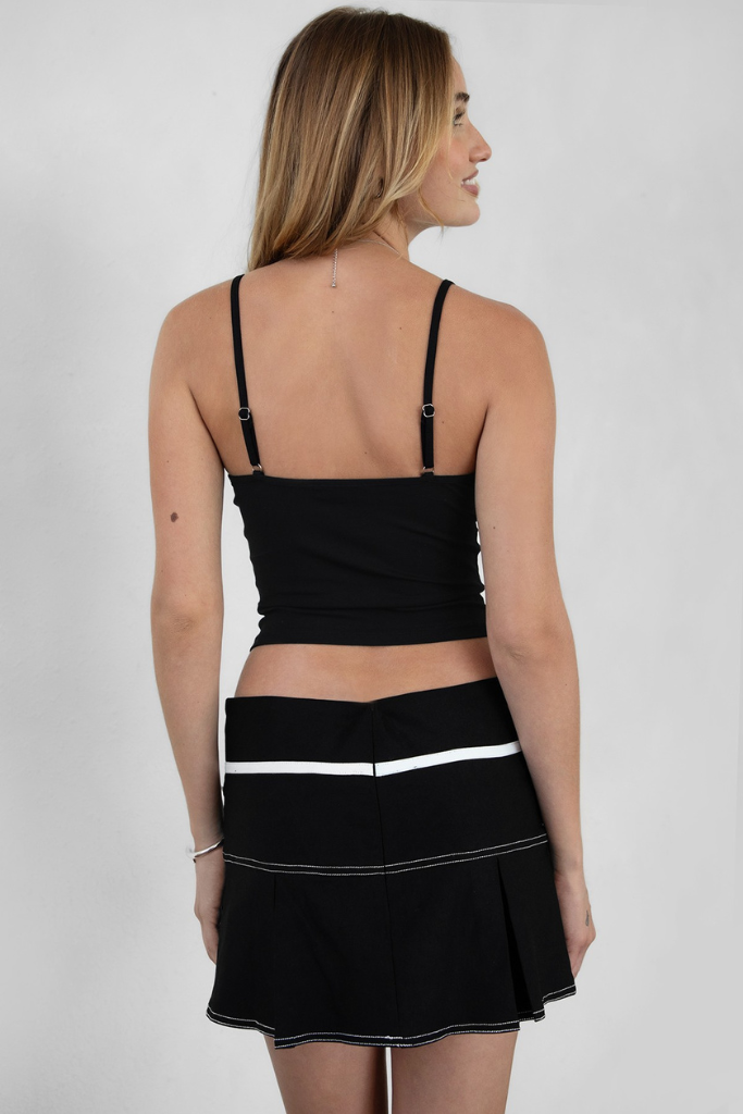 Just A Girl Crop Top - Black