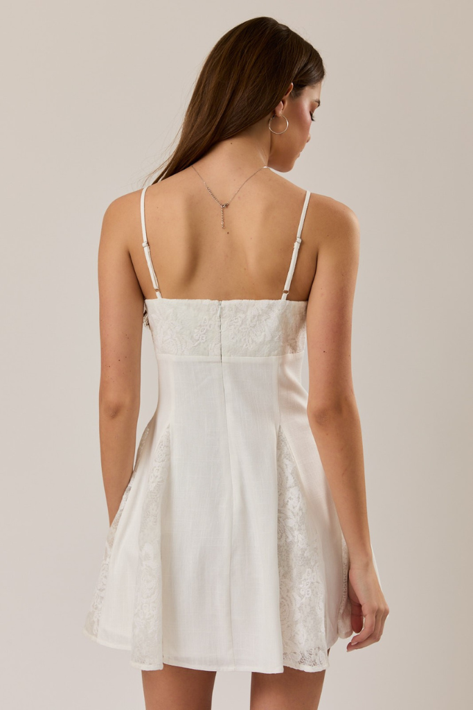 Twirl Me Lace Dress -  Off White
