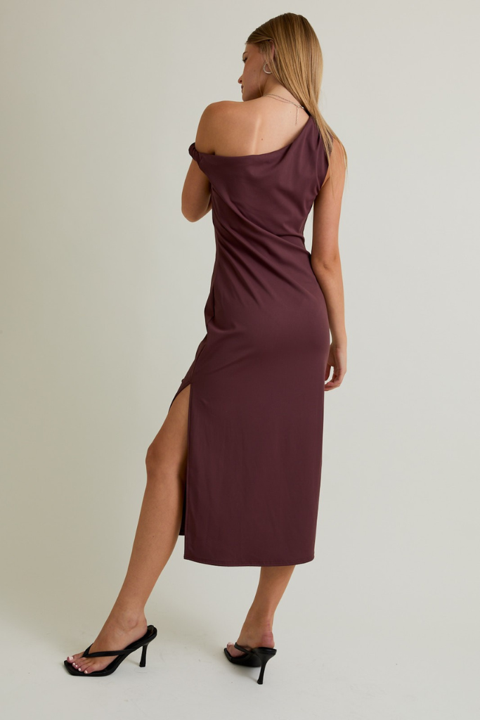 Cute On Cue Midi Dress - Chocolate