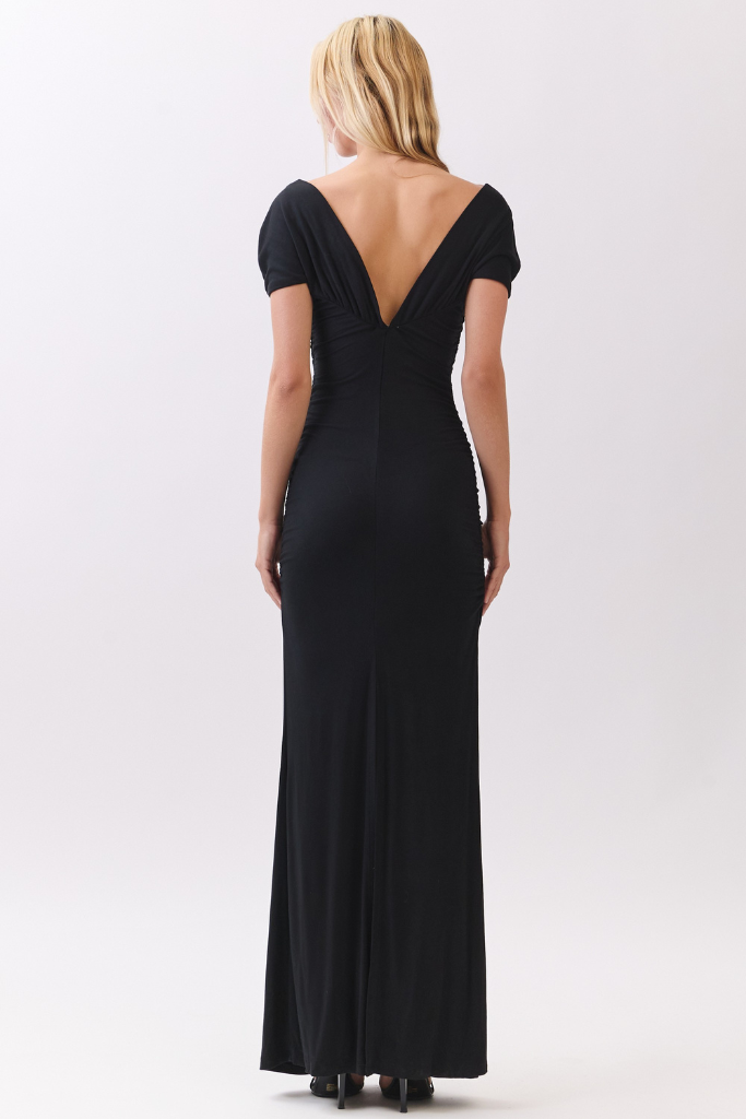 Nellie Twist Maxi Dress - Black