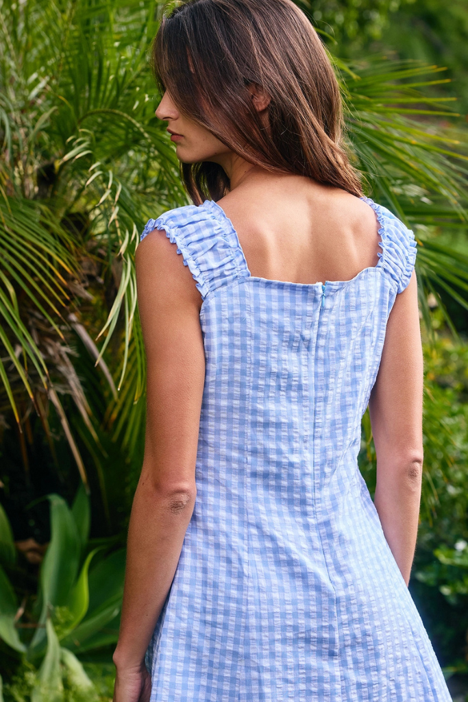 Hanish Gingham Dress - Blue/White