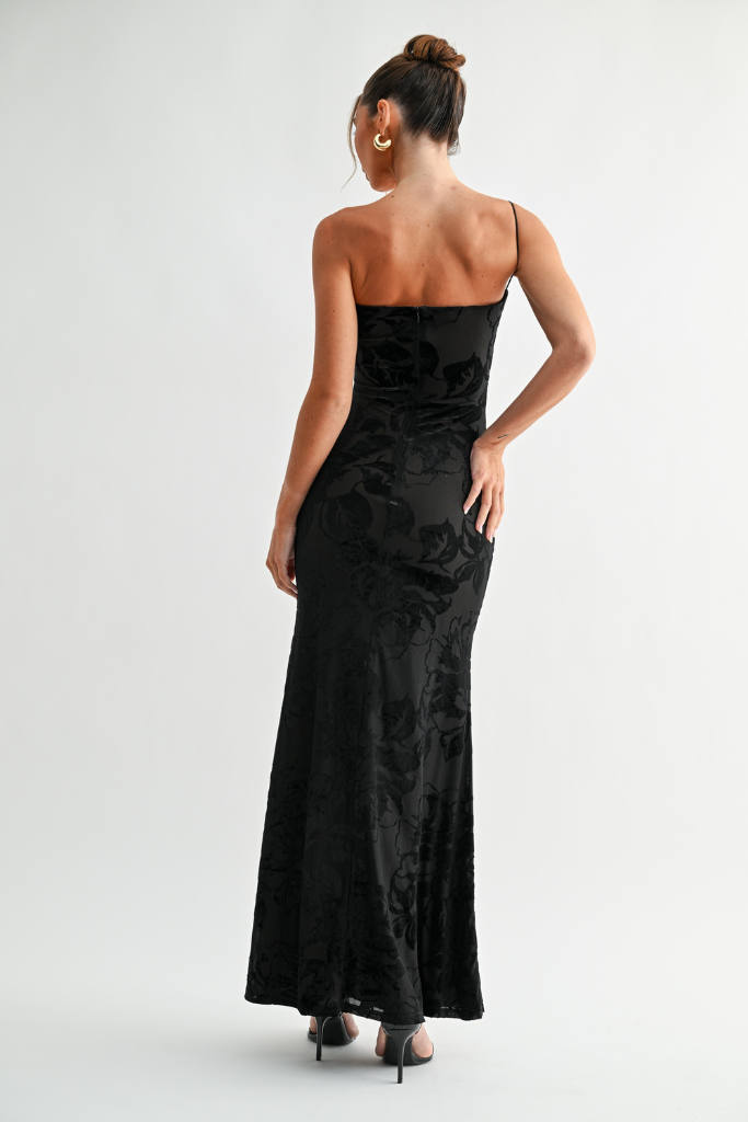 Maxwell Velvet Maxi Dress - Black