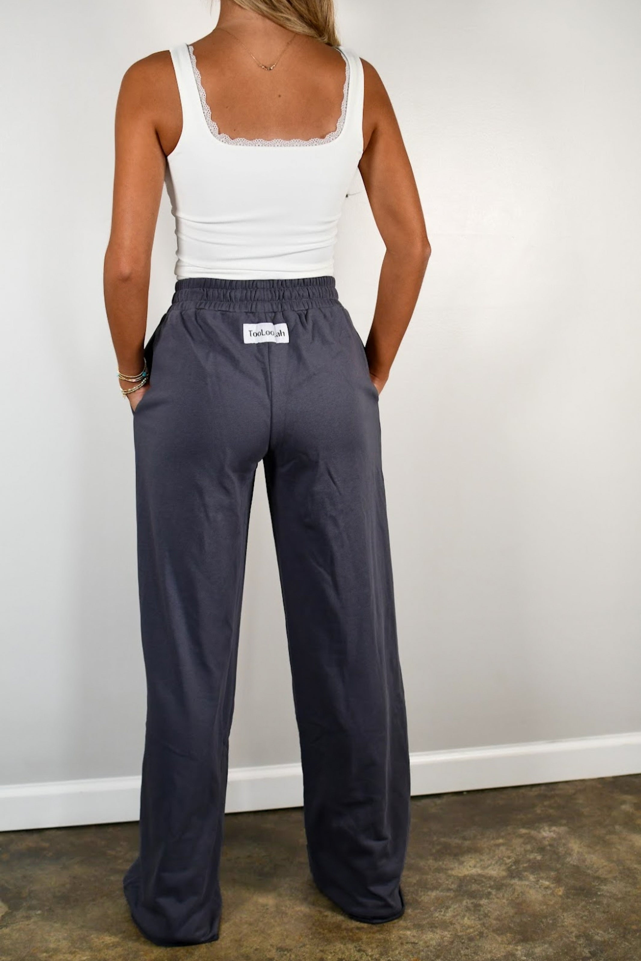 TooLooLah Baseline Straight Leg Joggers - Charcoal