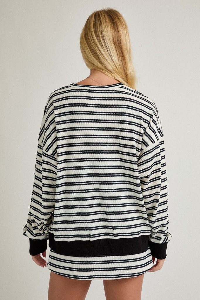 Maven Striped Set - Black/Ivory