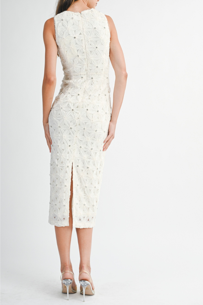 Gentry Floral Midi Dress - Cream