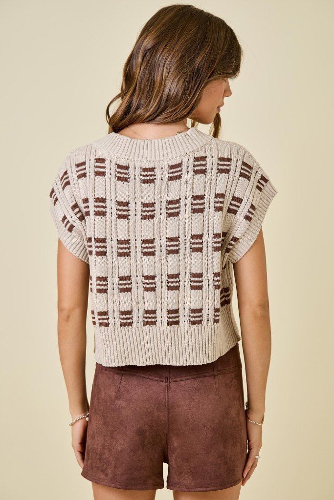 Airbell Cropped Sweater - Cocoa/Beige