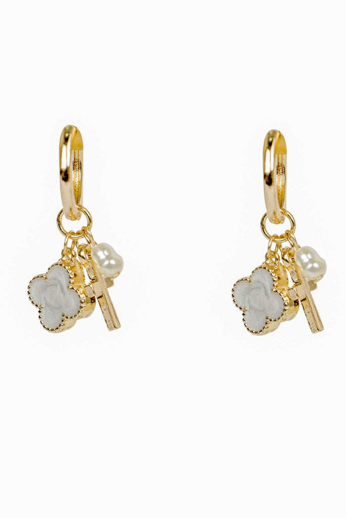 Wish Upon Charm Huggie Earrings - Gold