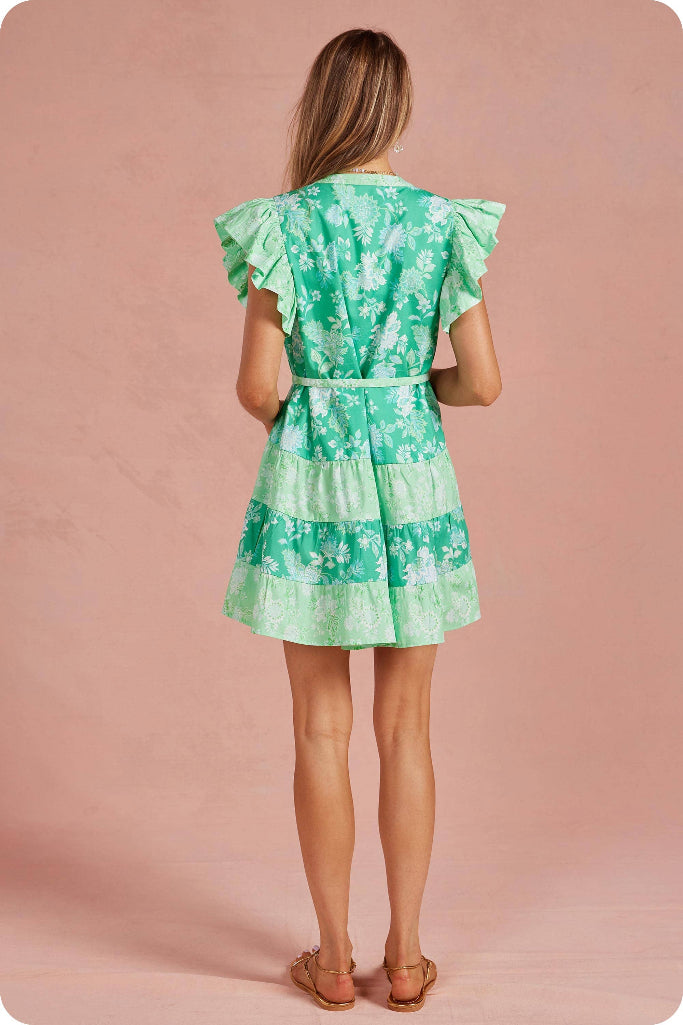 Botanical Garden Mini Dress - Green