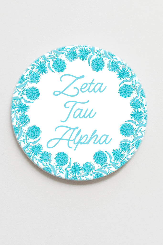 Zeta Tau Alpha Flower Ring Button- 2.25 inch