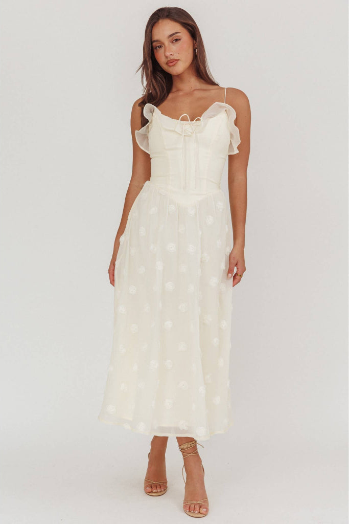 Walk Away Midi Dress - Cream