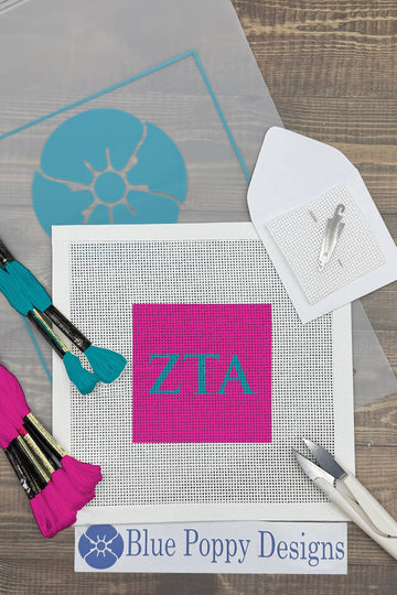 Zeta Tau Alpha 4x4 Needlepoint Kit