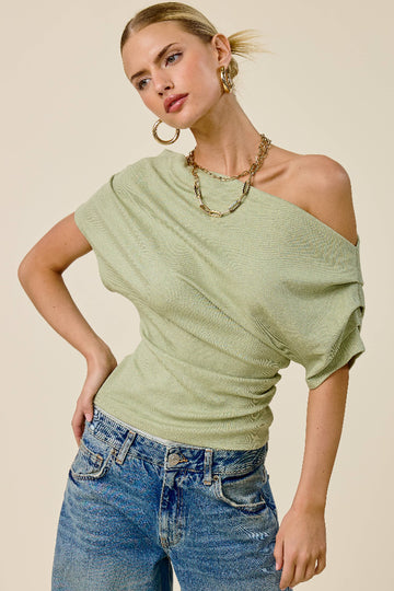 Encore Draped Top - Sage Green