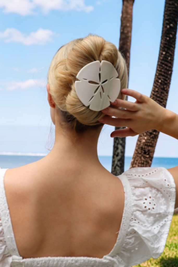 TELETIES Large Sand Dollar Flat Hair Clip -