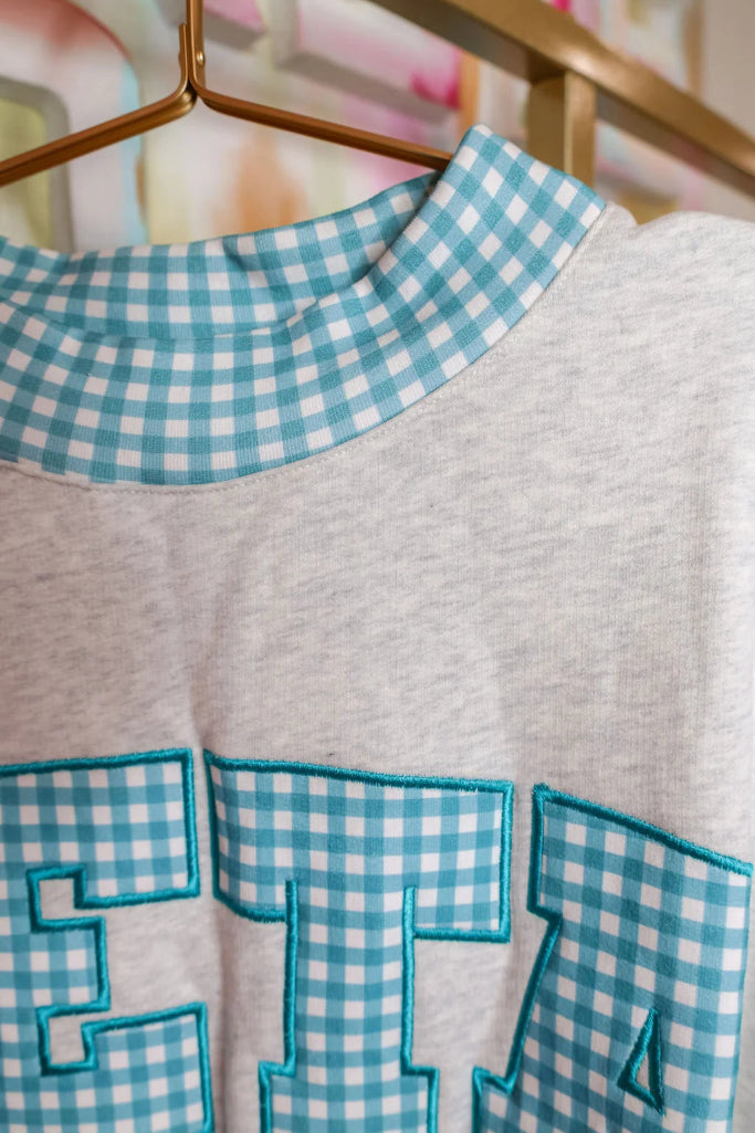 Sorority Gingham Mock Neck - Zeta