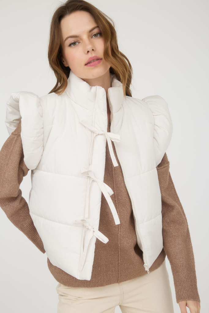 Embrace Life Puffer Vest - Cream