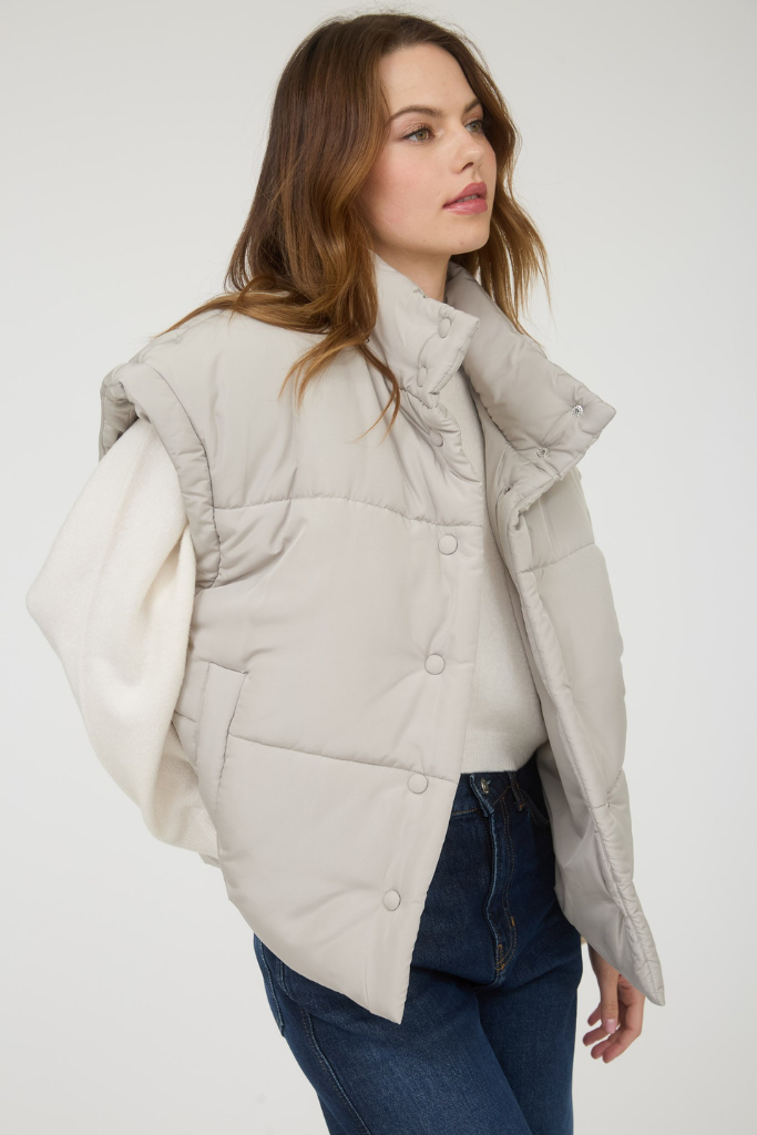 Caden Puffer Vest - Cement