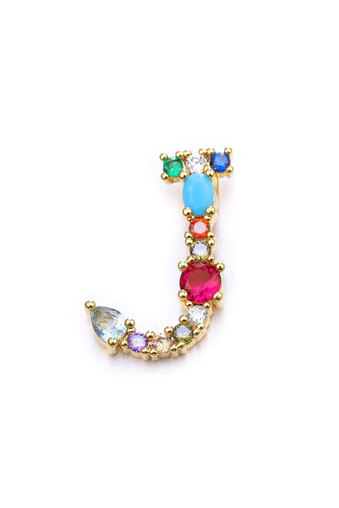 Charisma Stone Initial Necklace - Gold