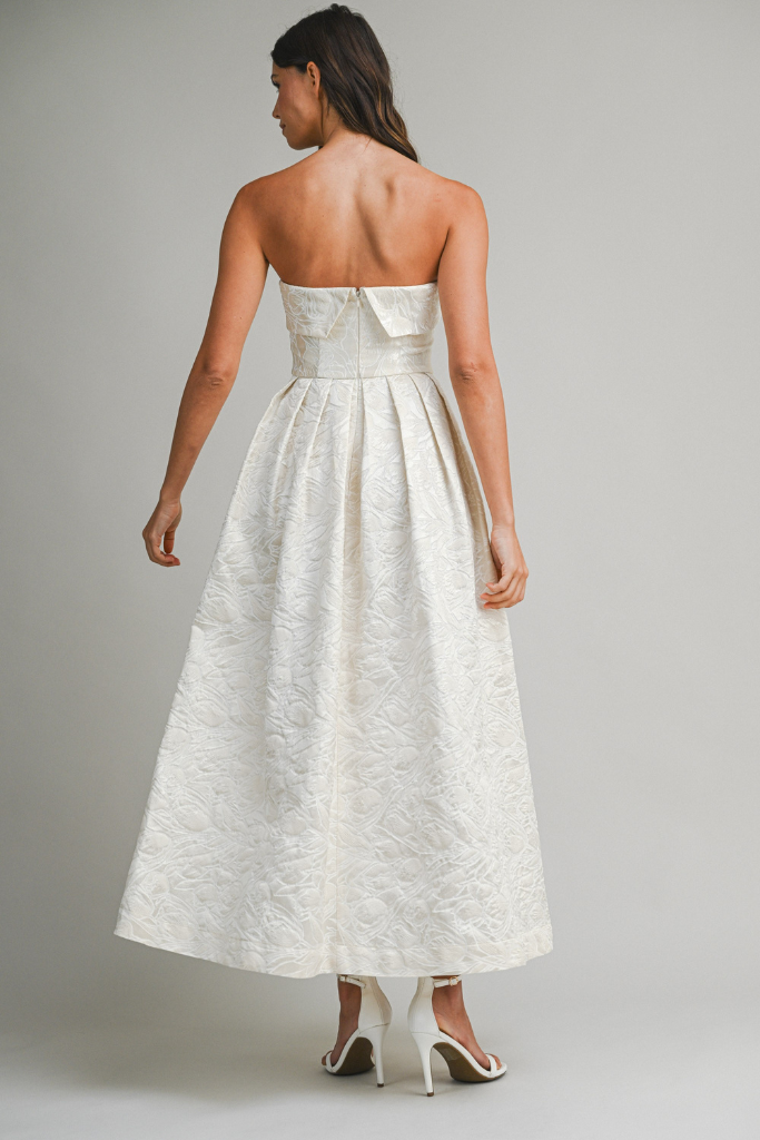 Killian Jacquard Midi Dress - Cream