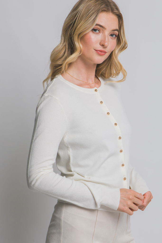 Easy To Fall Button Up Cardigan - Ivory