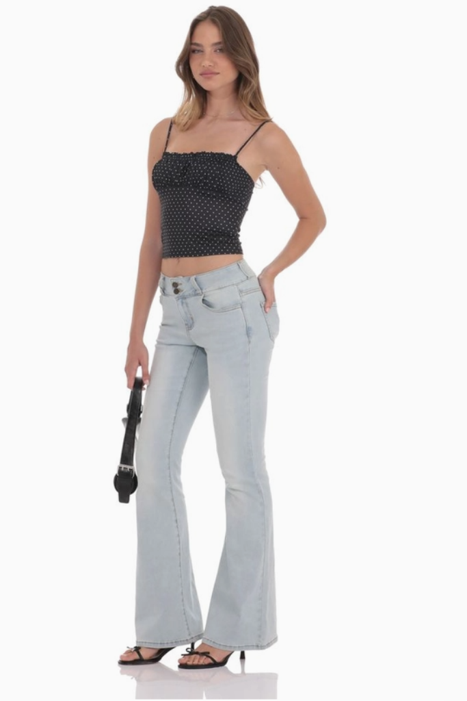Cierra Low Rise Flare Jeans- Light Wash