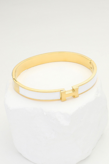 Danza H Hinge Bracelet - White