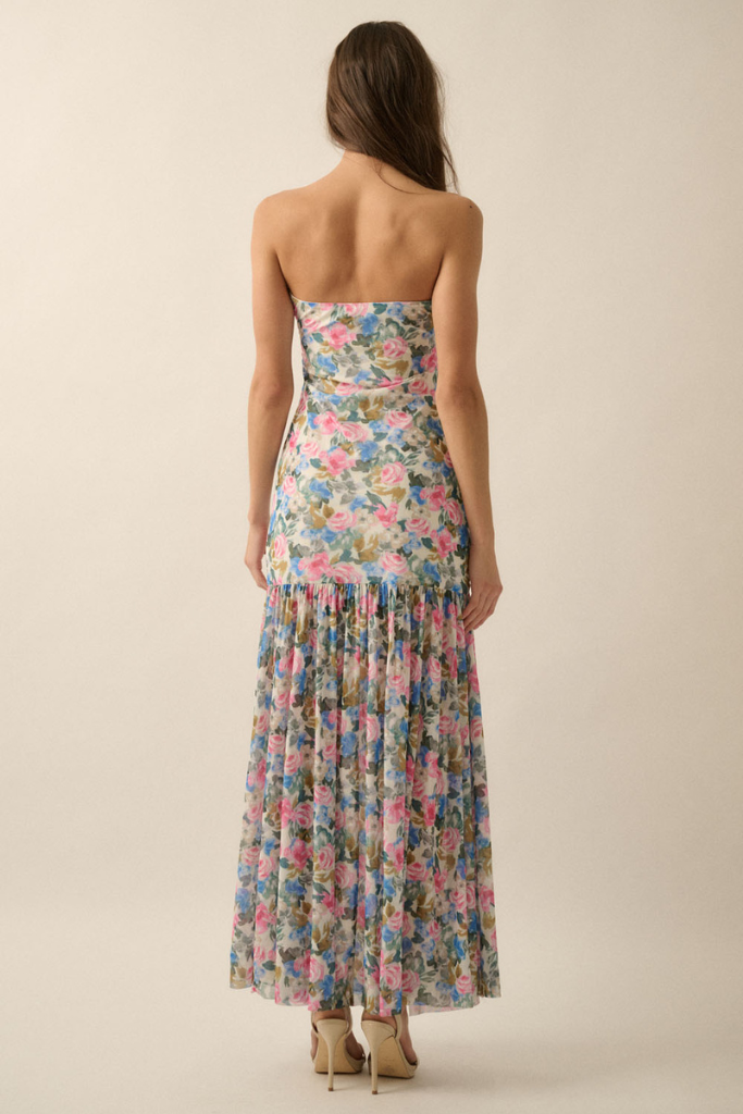 Sugar Rush Floral Maxi Dress - Cream Multi