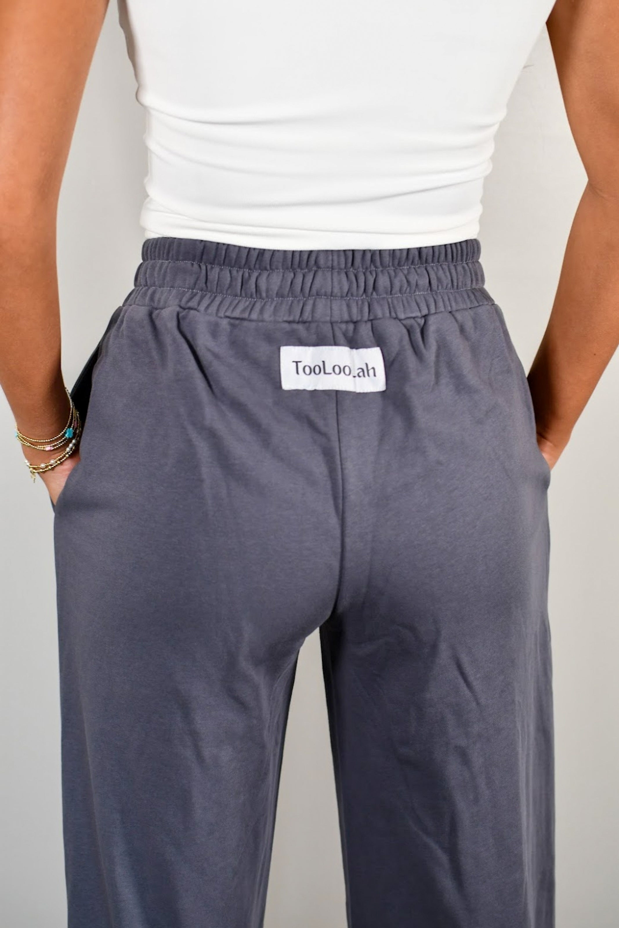 TooLooLah Baseline Straight Leg Joggers - Charcoal