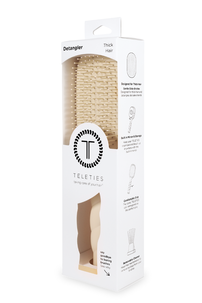 TELETIES Detangler Hair Brush for Thick Hair - Tan