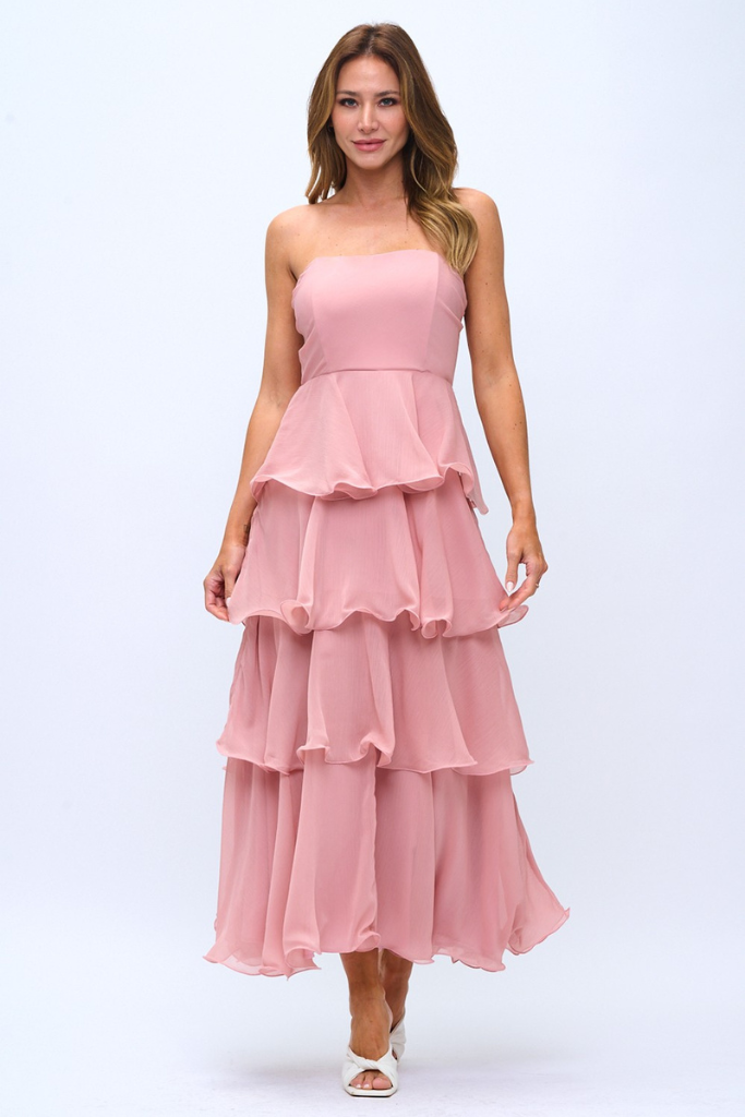 Not Sorry Layered Maxi Dress - Blush