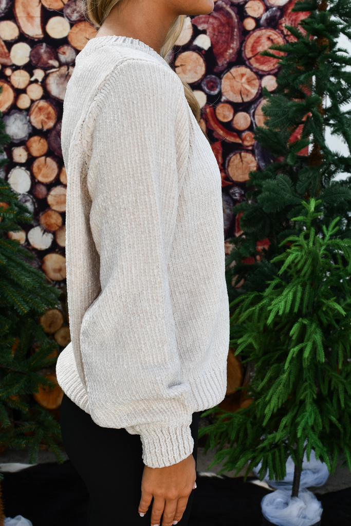 Talya Chenille Sweater - Beige