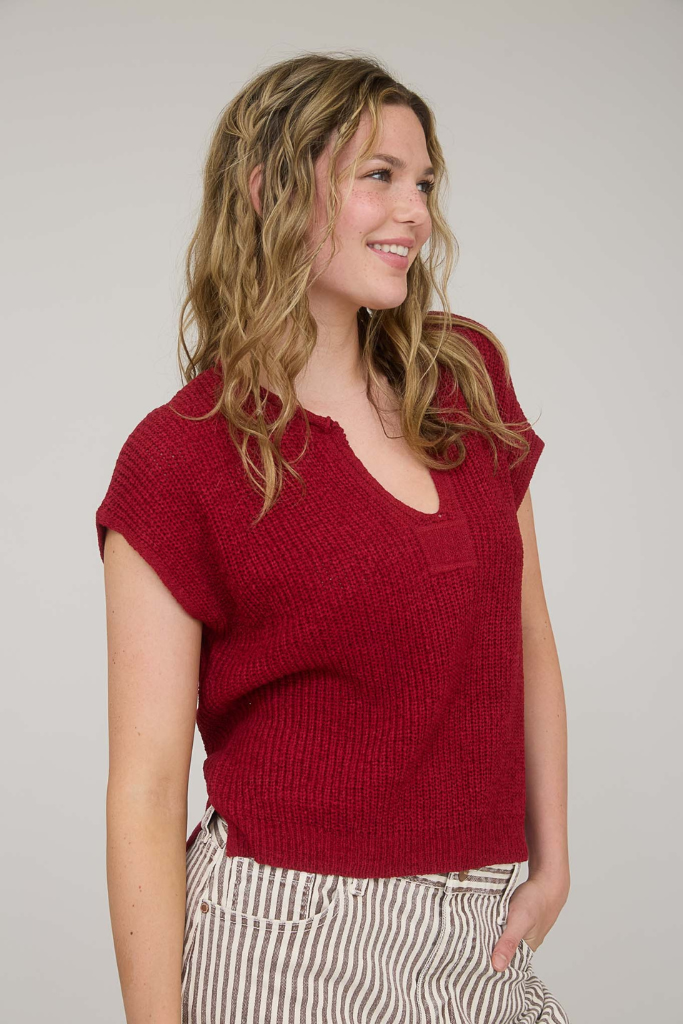 Hold Me Knit Top - Red