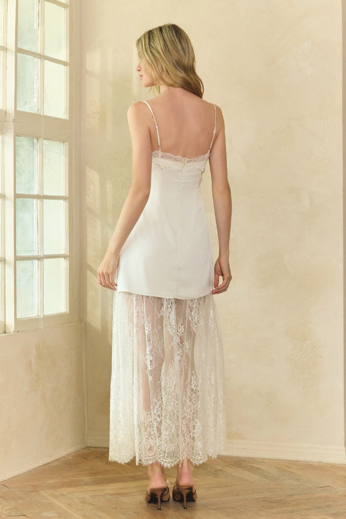 Stand Out Lace Maxi Dress - Off White