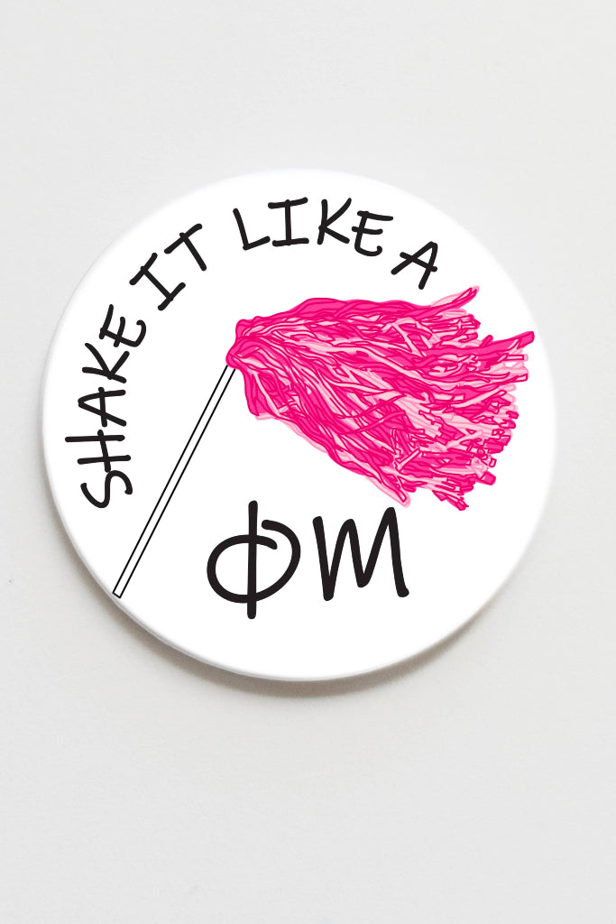 Phi Mu Greek Shaker Button - 3.00 inch