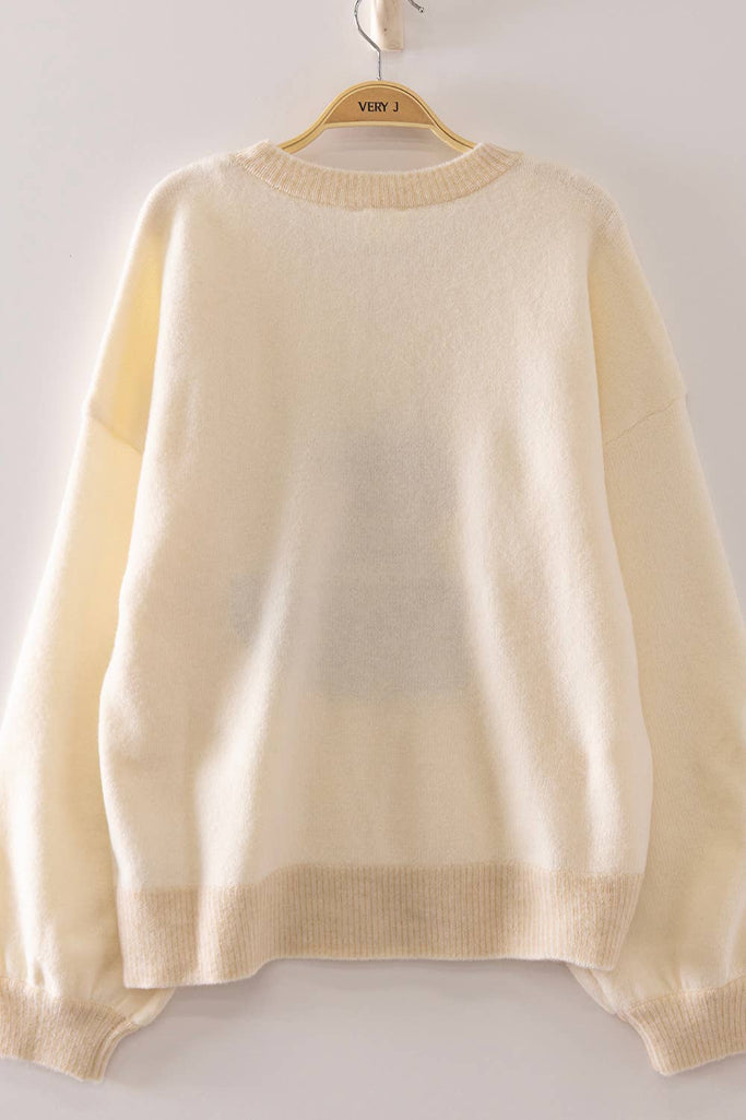 Fur Ever Puppy Knit Sweater - Ivory