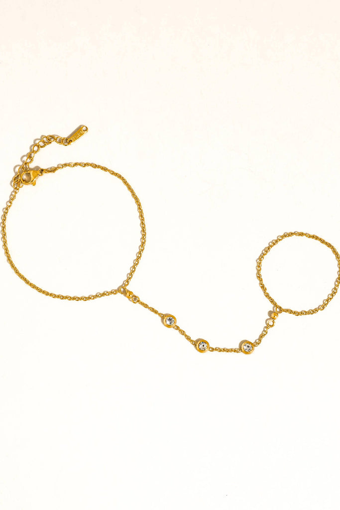 Nadine Hand Chain Bracelet - Gold