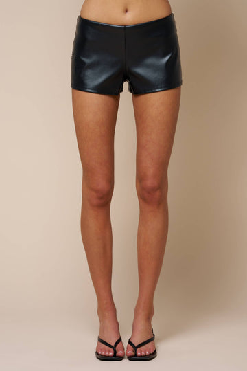 Modern Chic Pleather Mini Shorts - Black